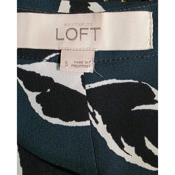 Ann Taylor LOFT‎ womens  sleevelss green leaf pattern blouse Size S - Picture 3 of 5